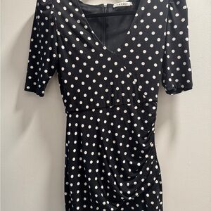 Alice + Olivia Black and White Polka Dot Mini Dress